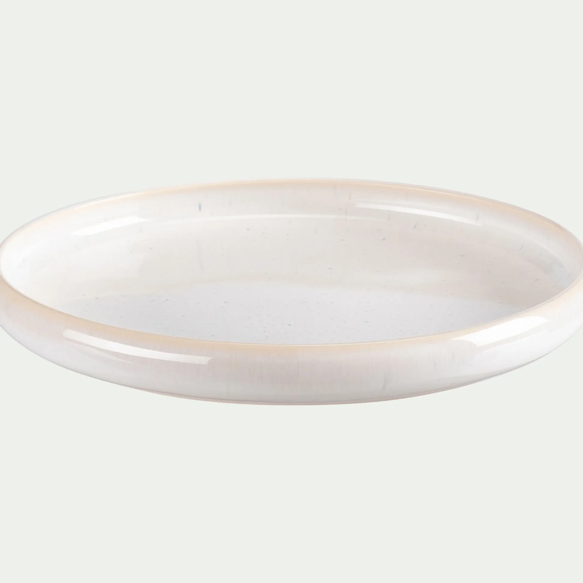 Assiette à dessert en grès D21cm - blanc