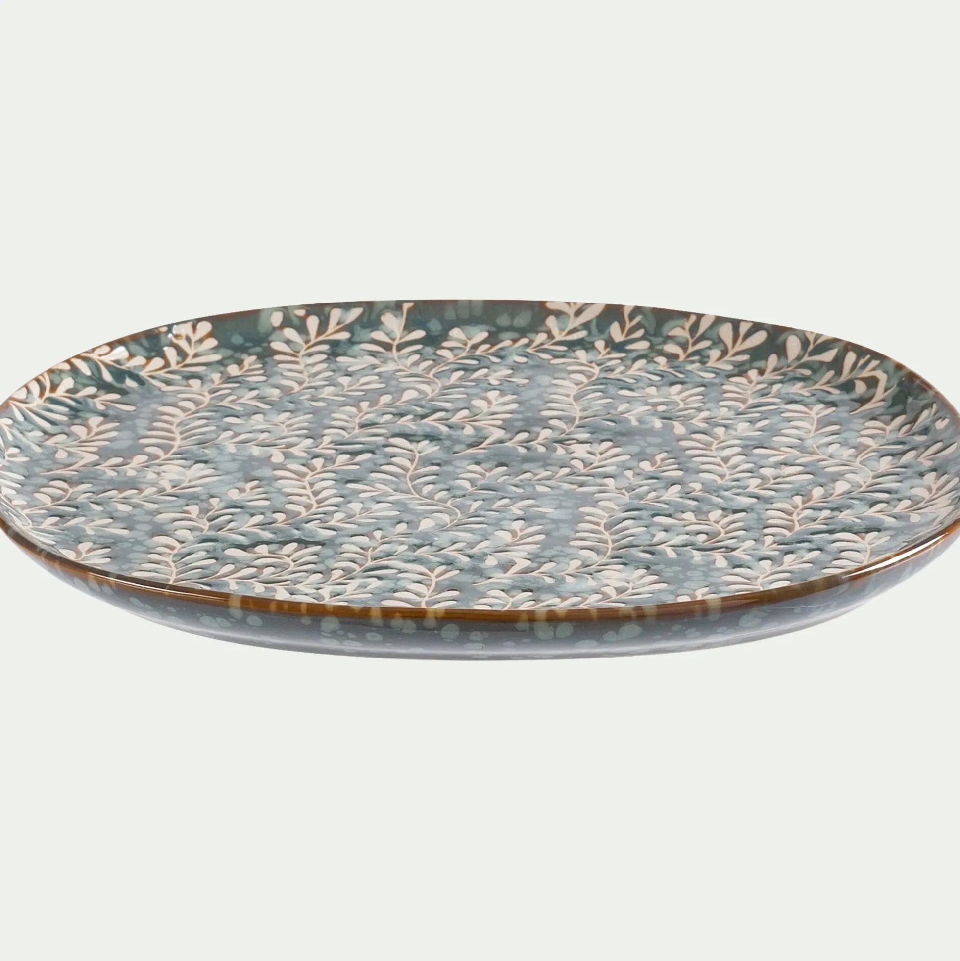 Assiette à dessert en grès D20cm - bleu autan