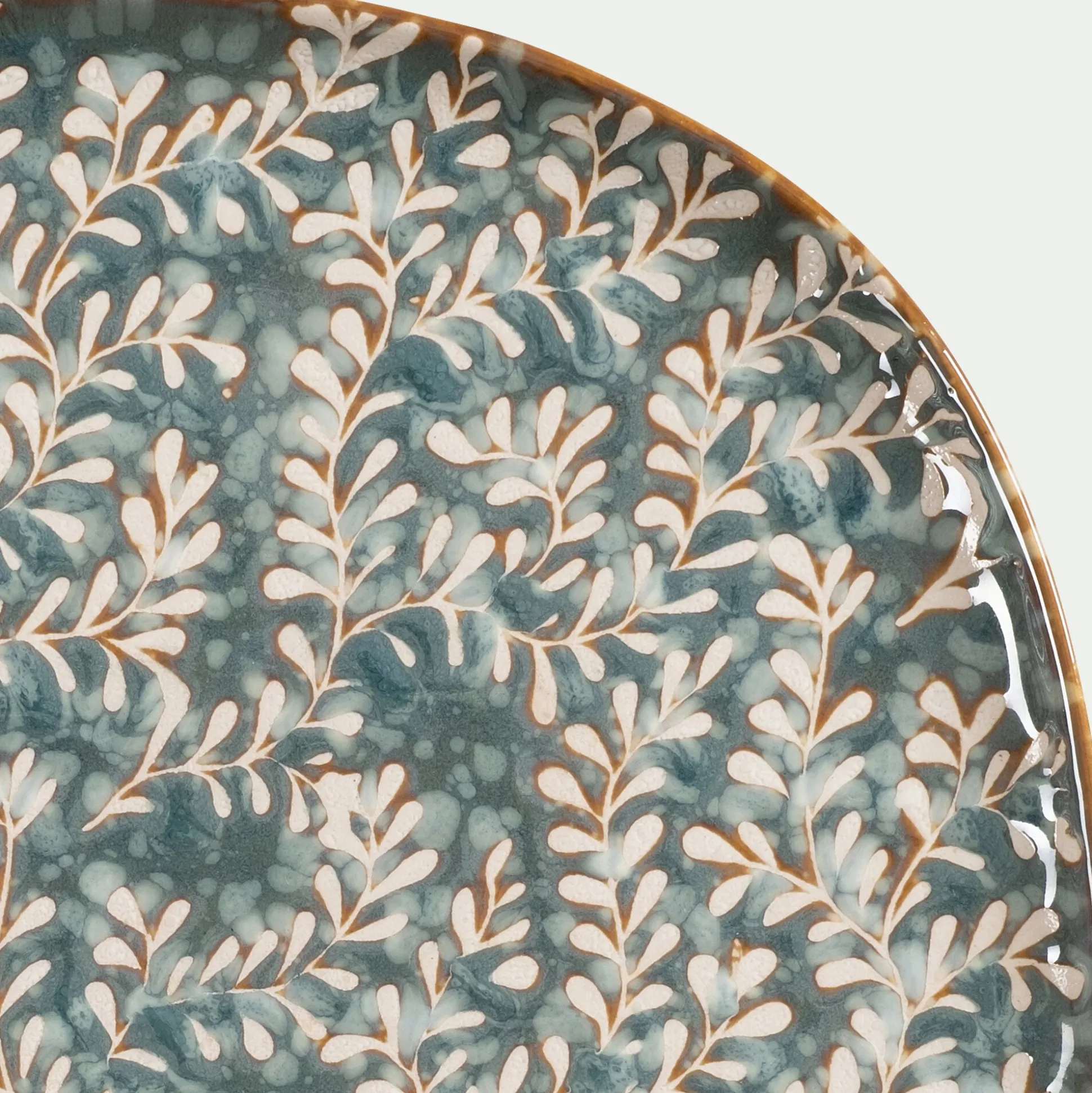 Assiette à dessert en grès D20cm - bleu autan