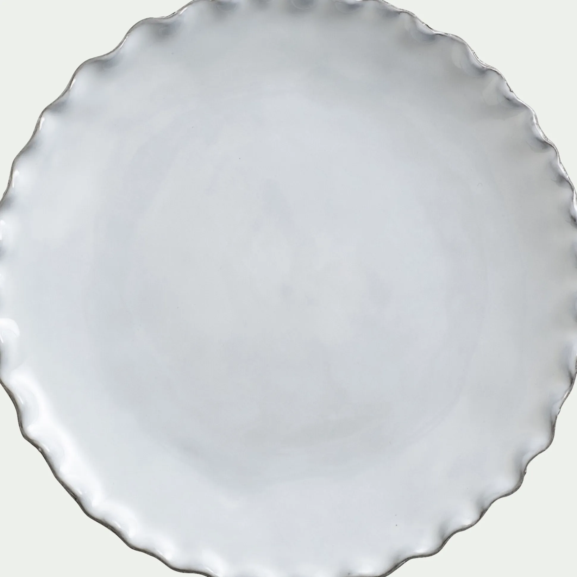 Assiette à dessert en grès D20cm - blanc