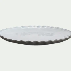 Assiette à dessert en grès D20cm - blanc
