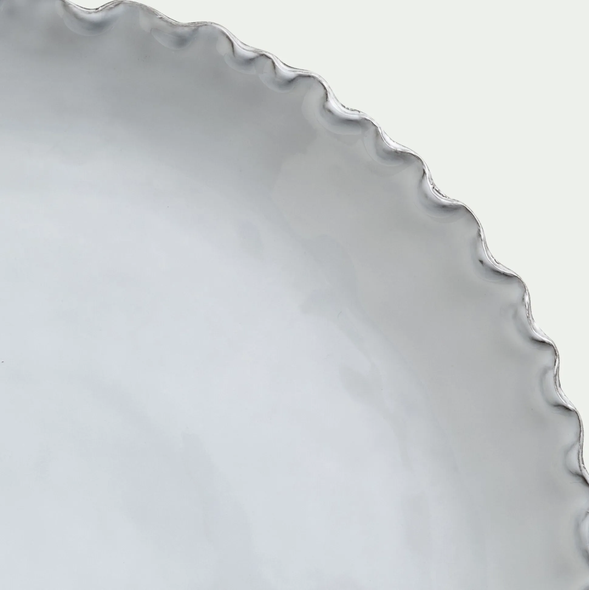 Assiette à dessert en grès D20cm - blanc