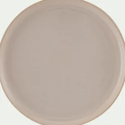 Assiette à dessert en grès D21,8cm - brun laquier