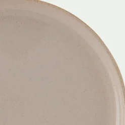 Assiette à dessert en grès D21,8cm - brun laquier