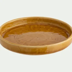 Assiette à dessert en grès D18,5cm - jaune argan