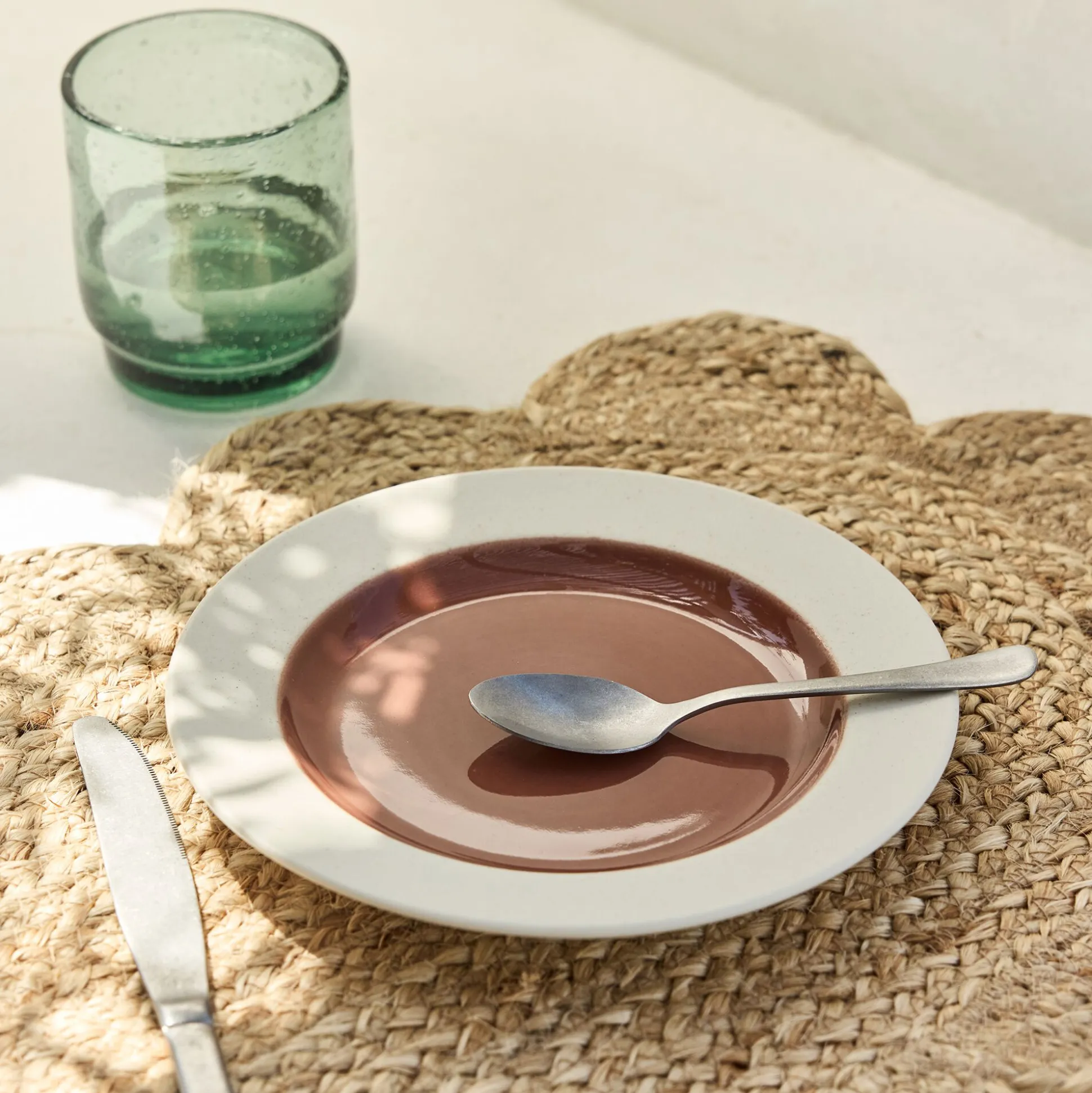 Assiette à dessert en grès D20cm - terracotta