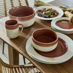 Assiette à dessert en grès D20cm - terracotta