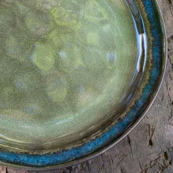 Assiette à dessert en grès D20,5cm - vert cèdre