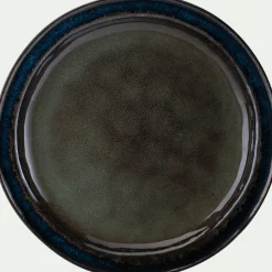 Assiette à dessert en grès D20,5cm - vert cèdre
