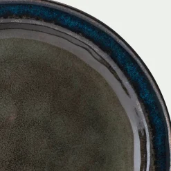 Assiette à dessert en grès D20,5cm - vert cèdre