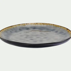 Assiette à dessert en grès émail réactif D20cm - gris