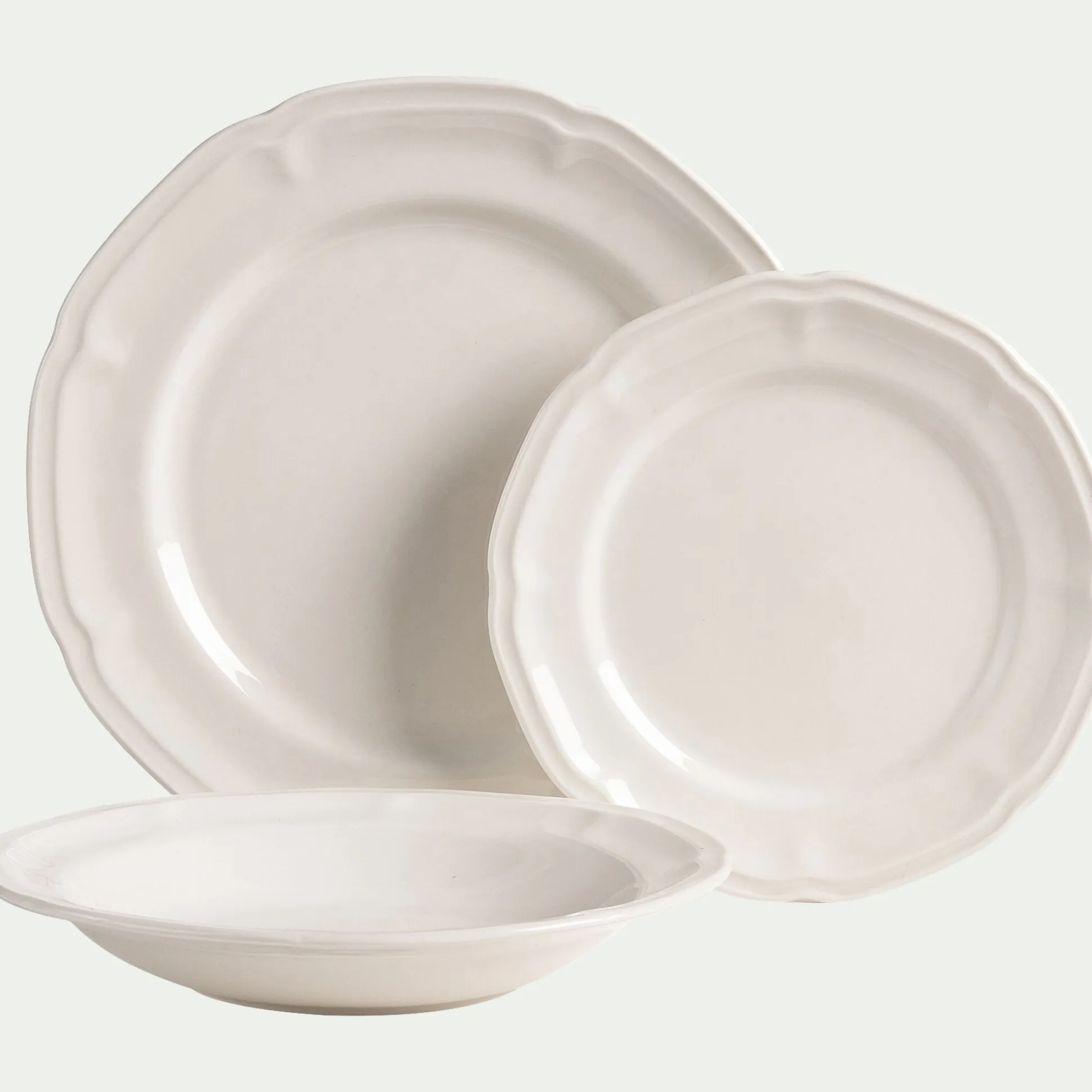 Assiette à dessert en porcelaine D21cm - blanc