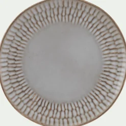 Assiette à dessert martelée en grès D21,7cm - blanc ventoux