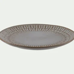 Assiette à dessert martelée en grès D21,7cm - blanc ventoux