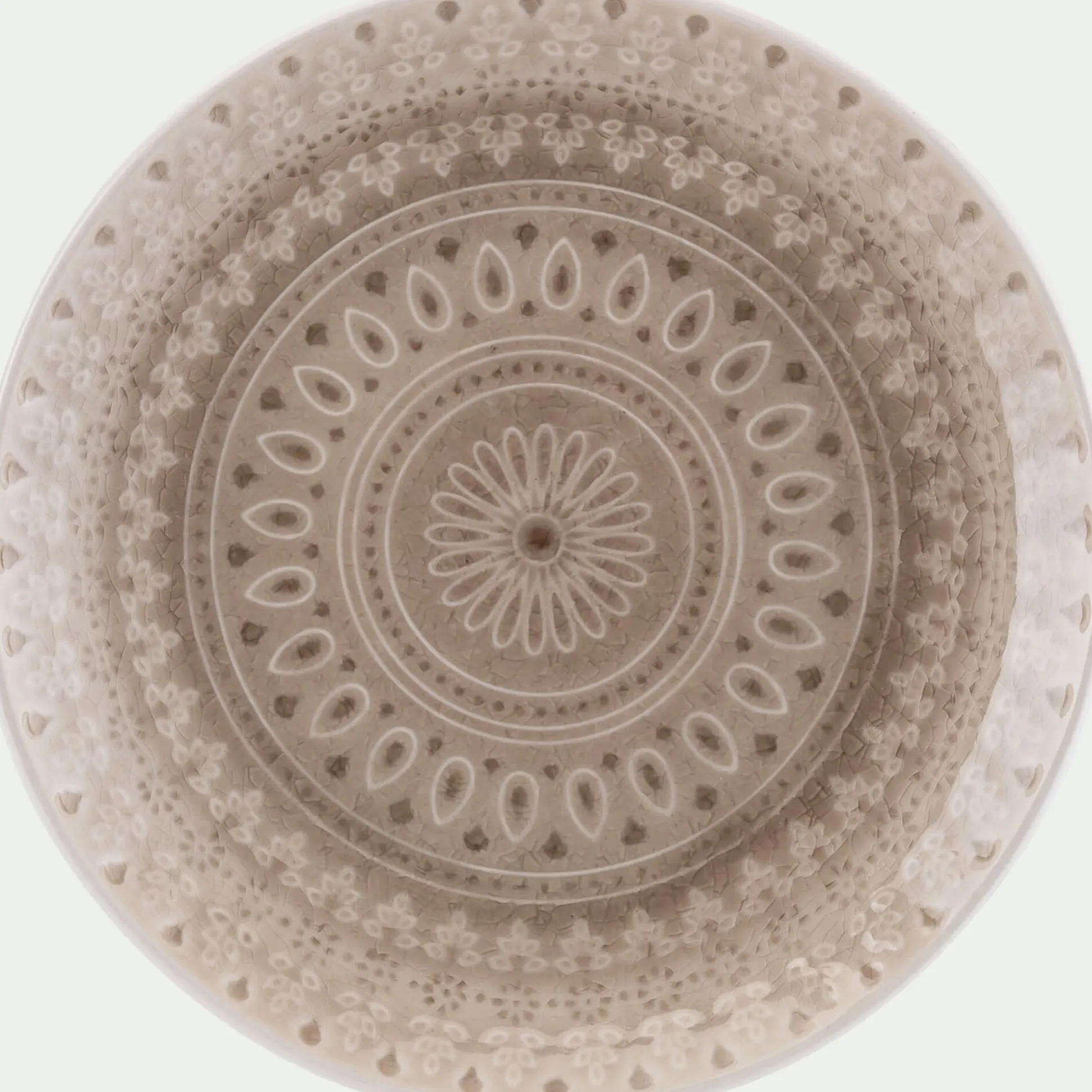 Assiette à dessert à motifs en grès D20,7cm - beige alpilles