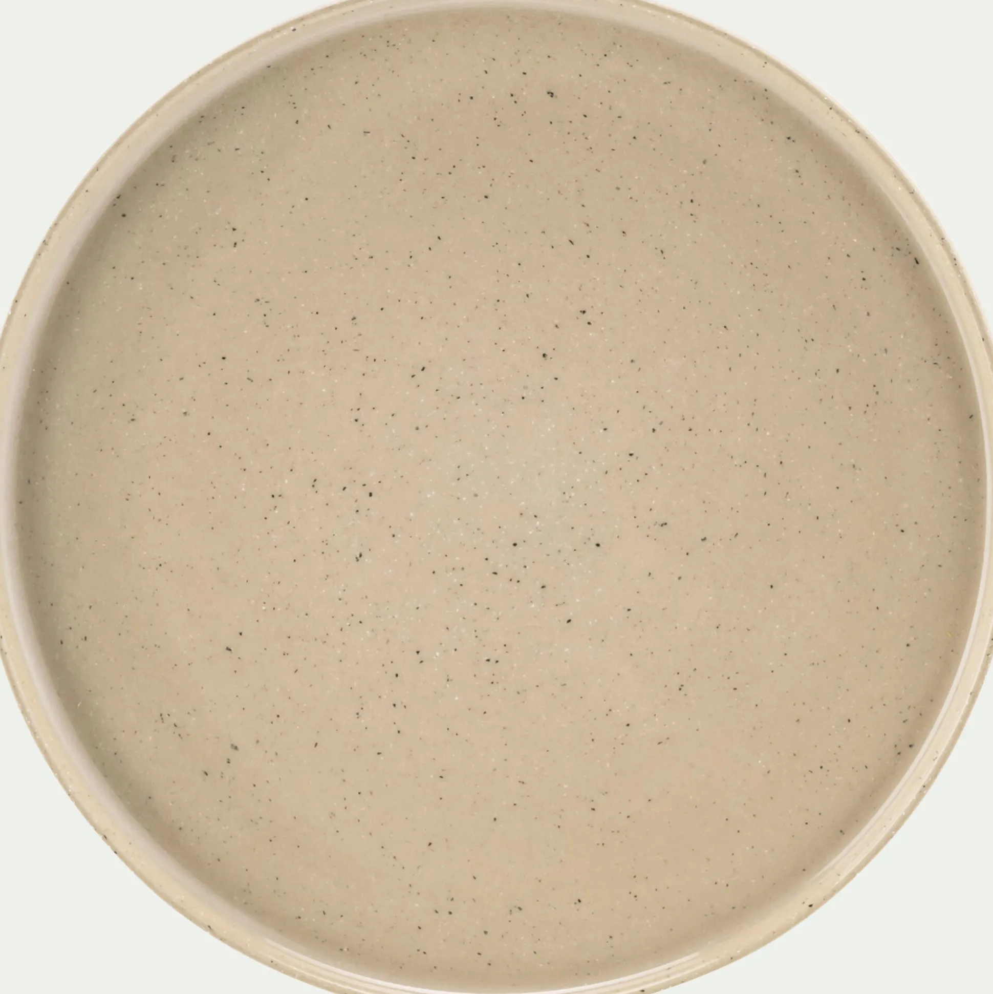 Assiette à dessert mouchetée en grès D20cm - beige