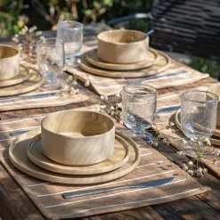 Assiette à dessert mouchetée en grès D20cm - beige