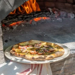 Assiette à pizza en grès D32cm - blanc
