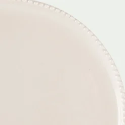Assiette plate avec liseré perlé en porcelaine D27,60cm - blanc ventoux