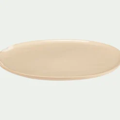 Assiette plate à bord haut en grès D27cm - blanc ventoux
