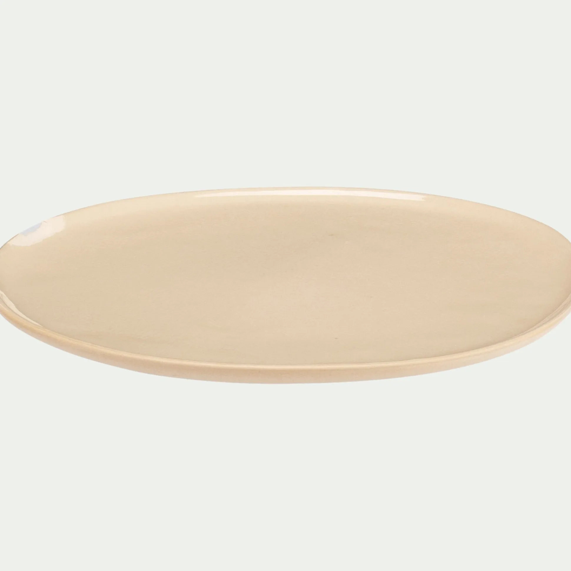 Assiette plate à bord haut en grès D27cm - blanc ventoux