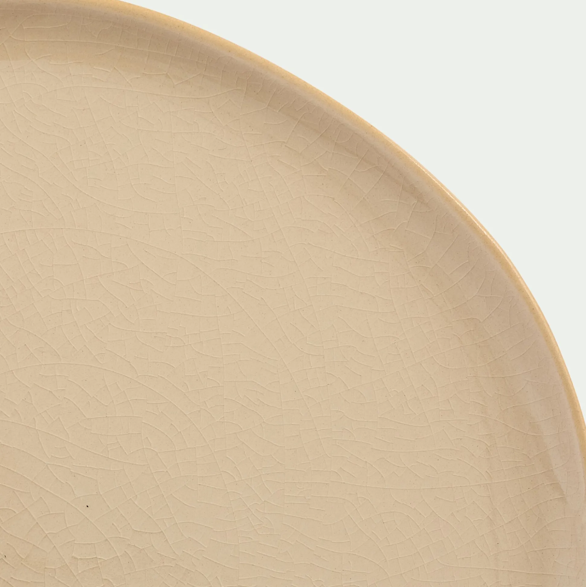 Assiette plate à bord haut en grès D27cm - blanc ventoux