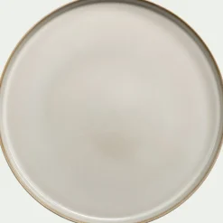 Assiette plate en grès D27cm - beige alpilles