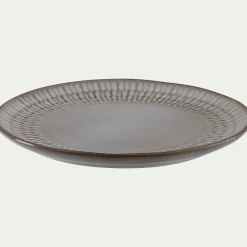 Assiette plate en grès D26,6cm - blanc ventoux