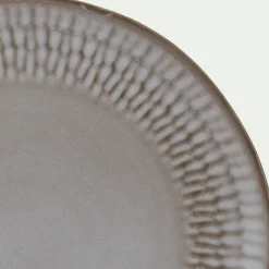 Assiette plate en grès D26,6cm - blanc ventoux