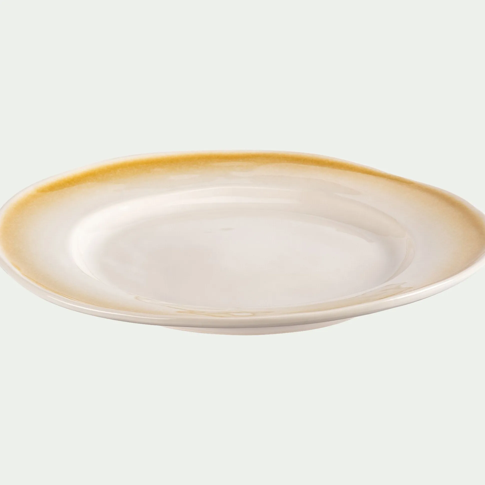 Assiette plate en grès D26,5cm - blanc