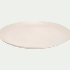 Assiette plate en grès D27,5cm - blanc ventoux