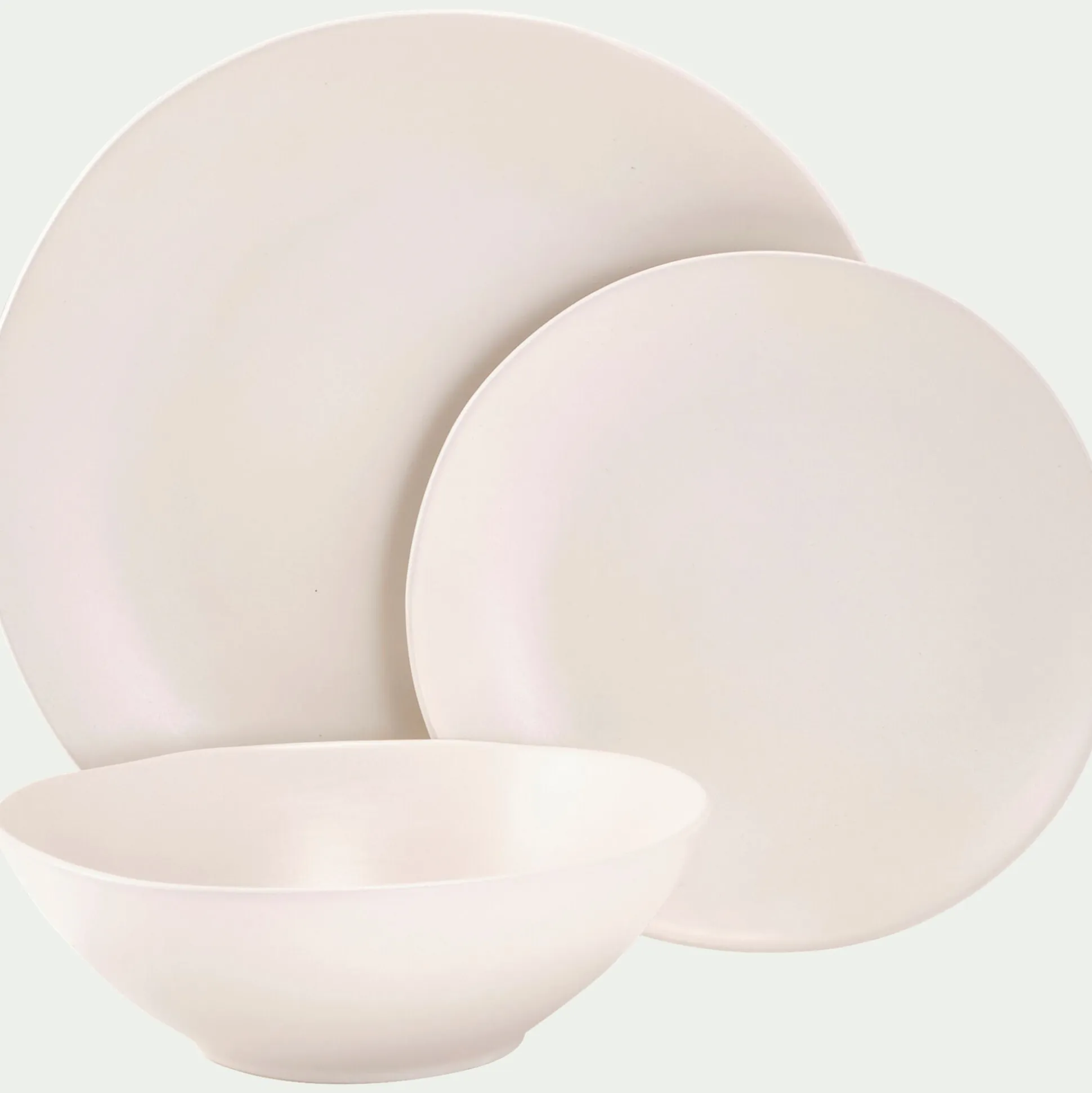 Assiette plate en grès D27,5cm - blanc ventoux