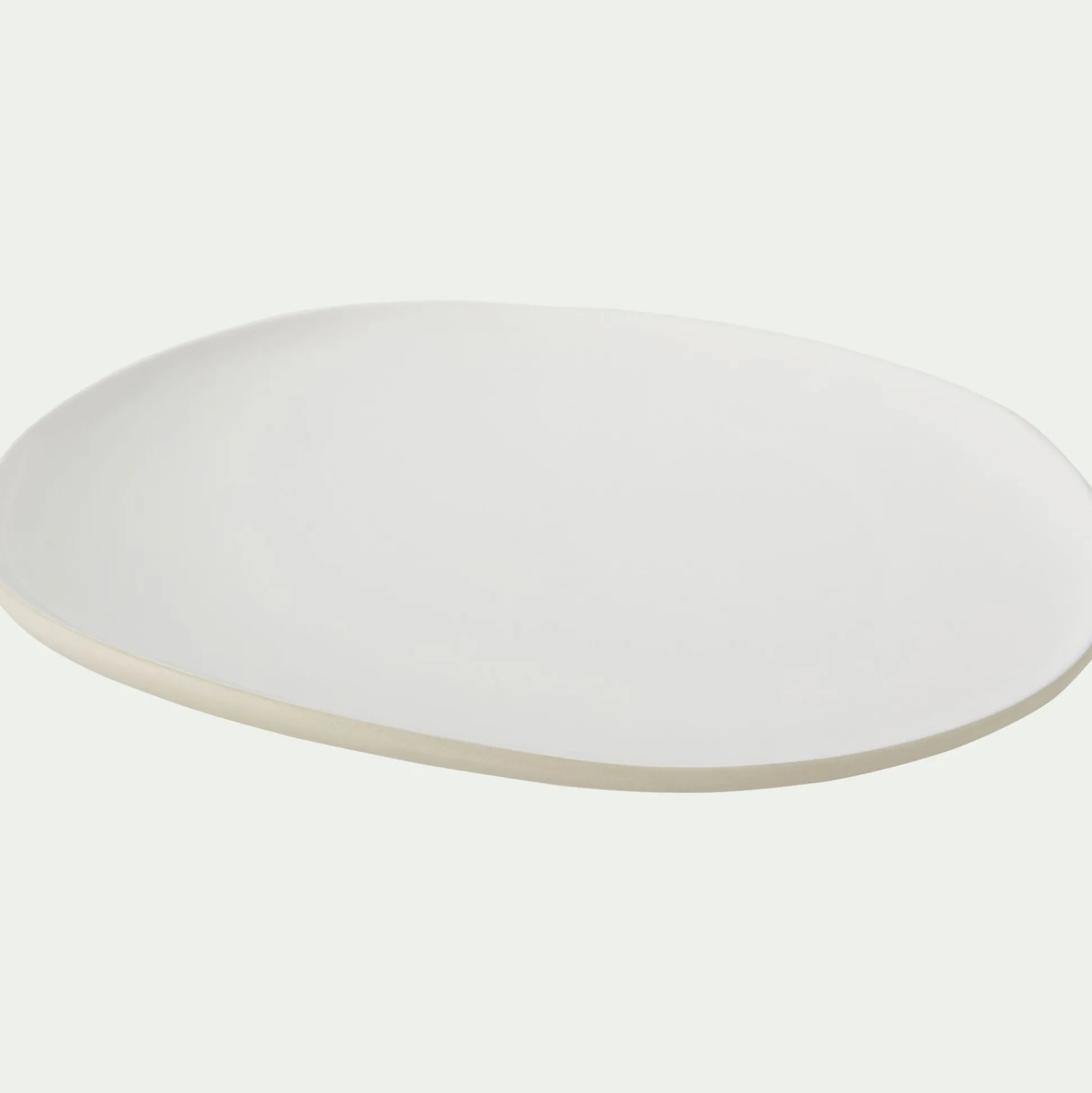 Assiette plate en grès D27cm - blanc ventoux
