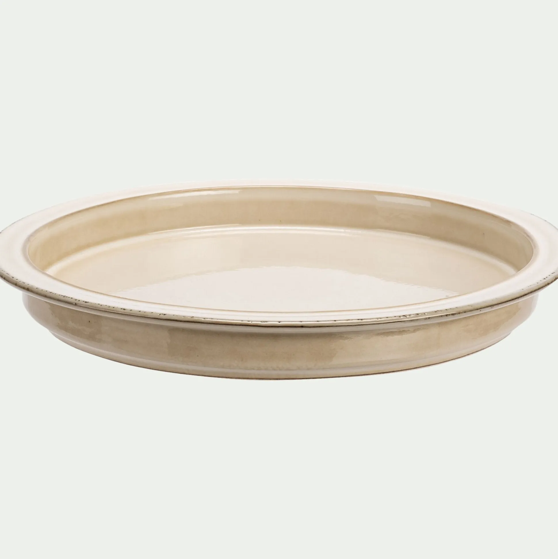 Assiette plate en grès D26cm - blanc ventoux