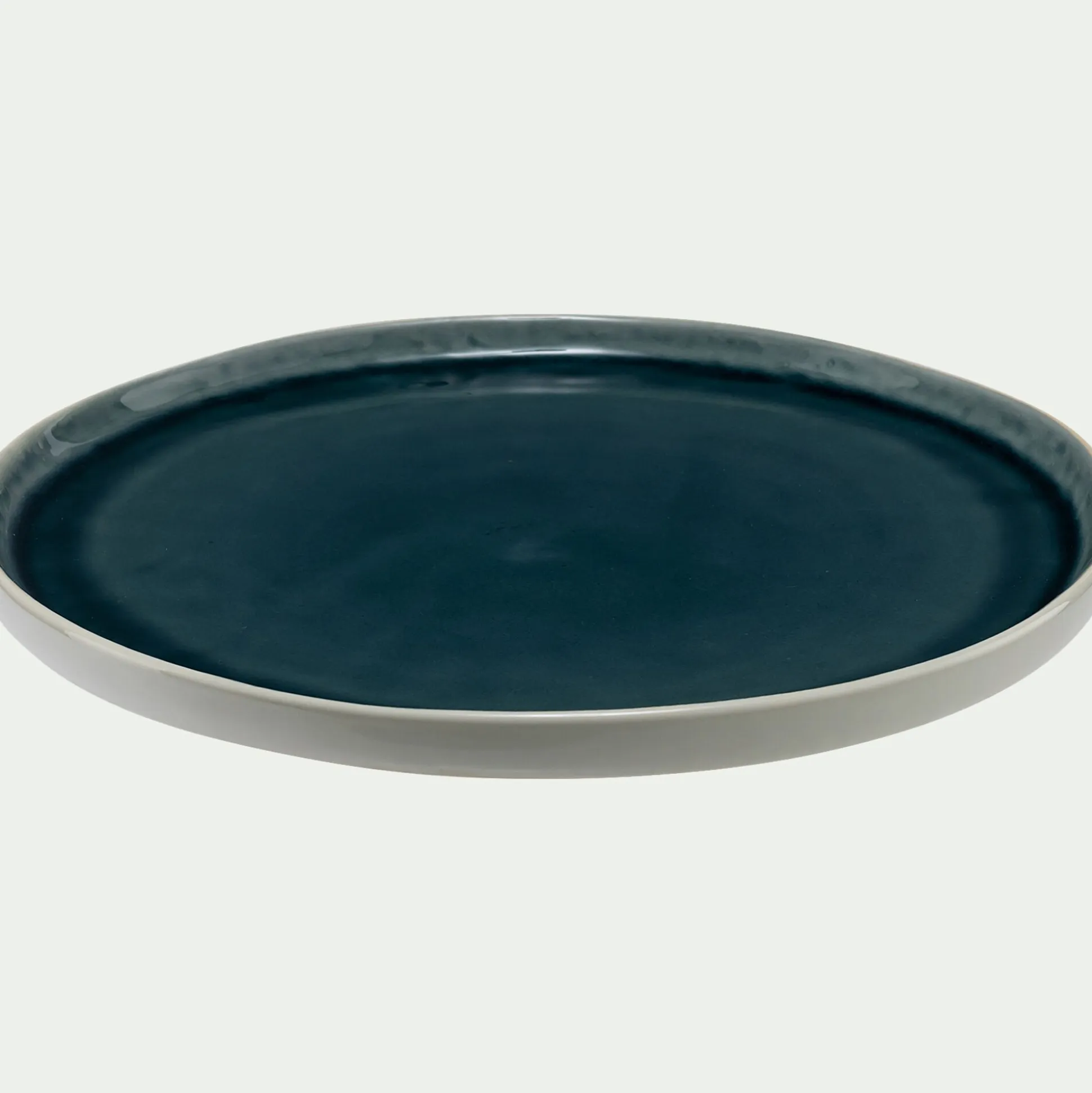 Assiette plate en grès D27cm - bleu niolon