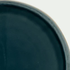 Assiette plate en grès D27cm - bleu niolon