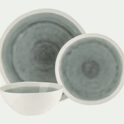 Assiette plate en grès D27,5cm - bleu autan