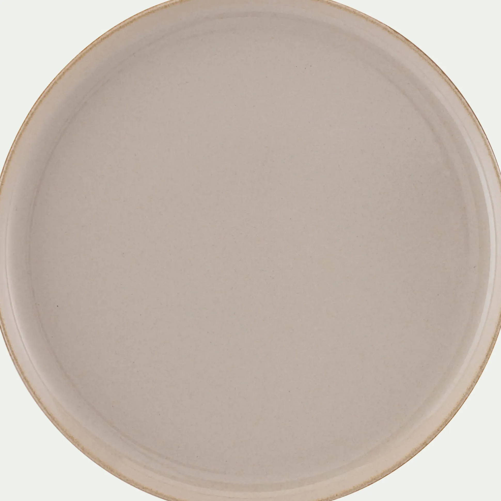 Assiette plate en grès D27,5cm - brun laquier