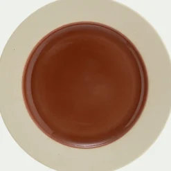 Assiette plate en grès D27,5cm - terracotta