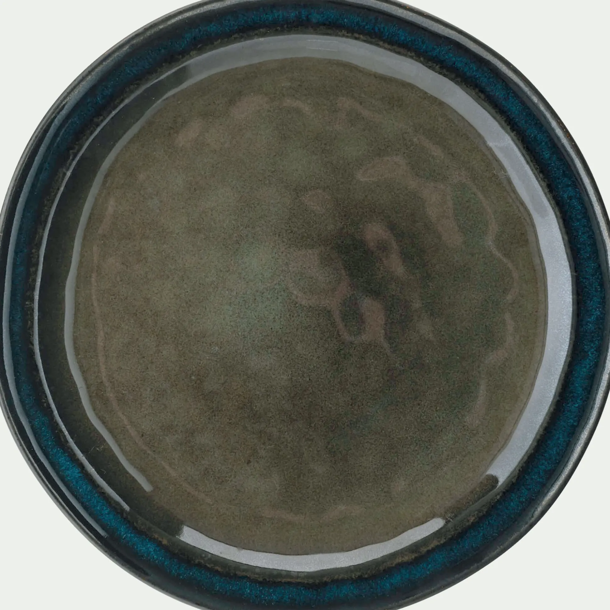Assiette plate en grès D27cm - vert cèdre