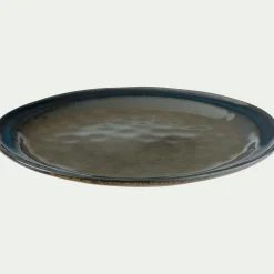 Assiette plate en grès D27cm - vert cèdre