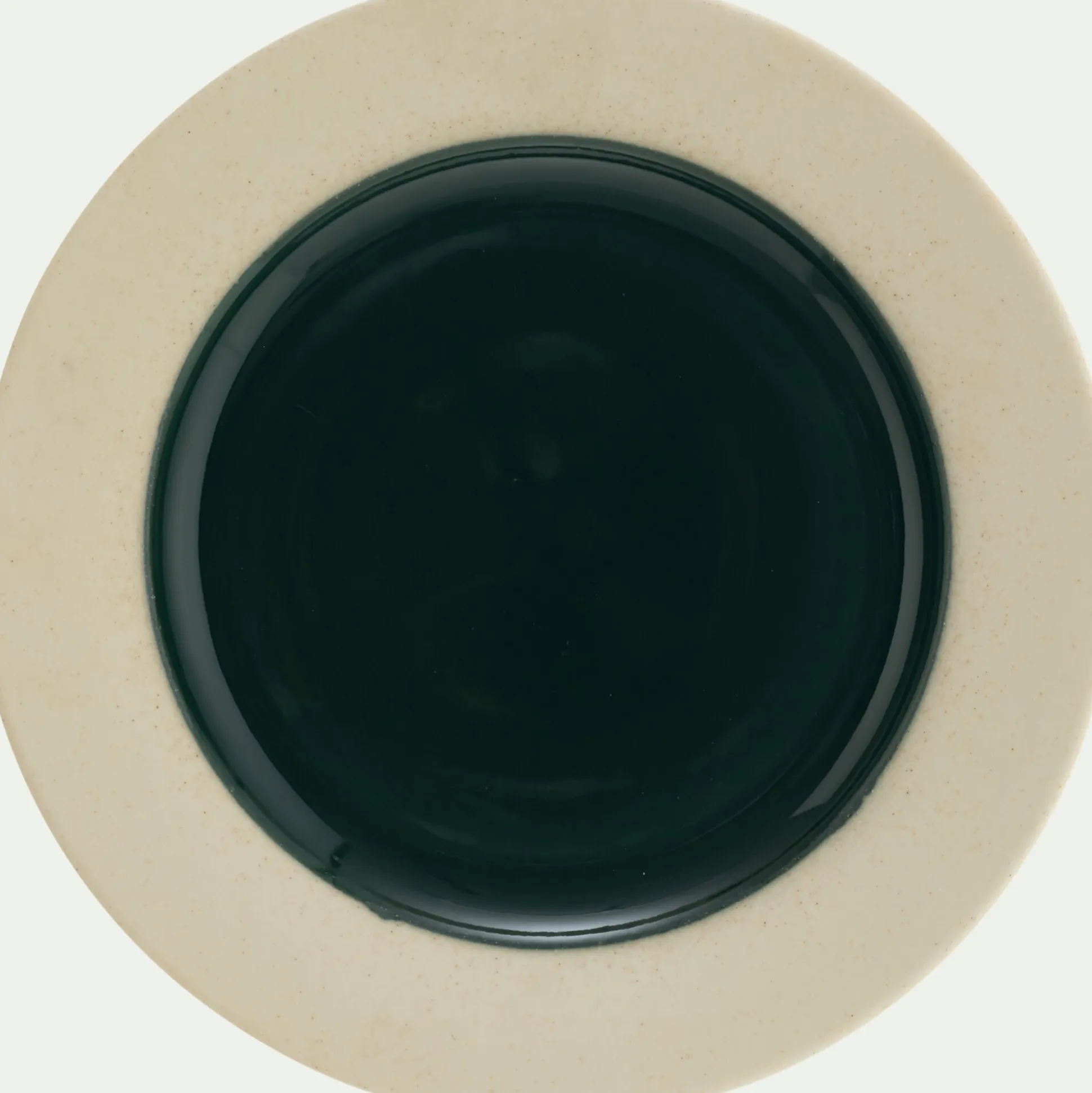 Assiette plate en grès D27,5cm - vert oyat