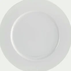 Assiette plate en porcelaine D21cm - blanc