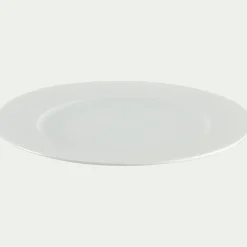 Assiette plate en porcelaine D21cm - blanc