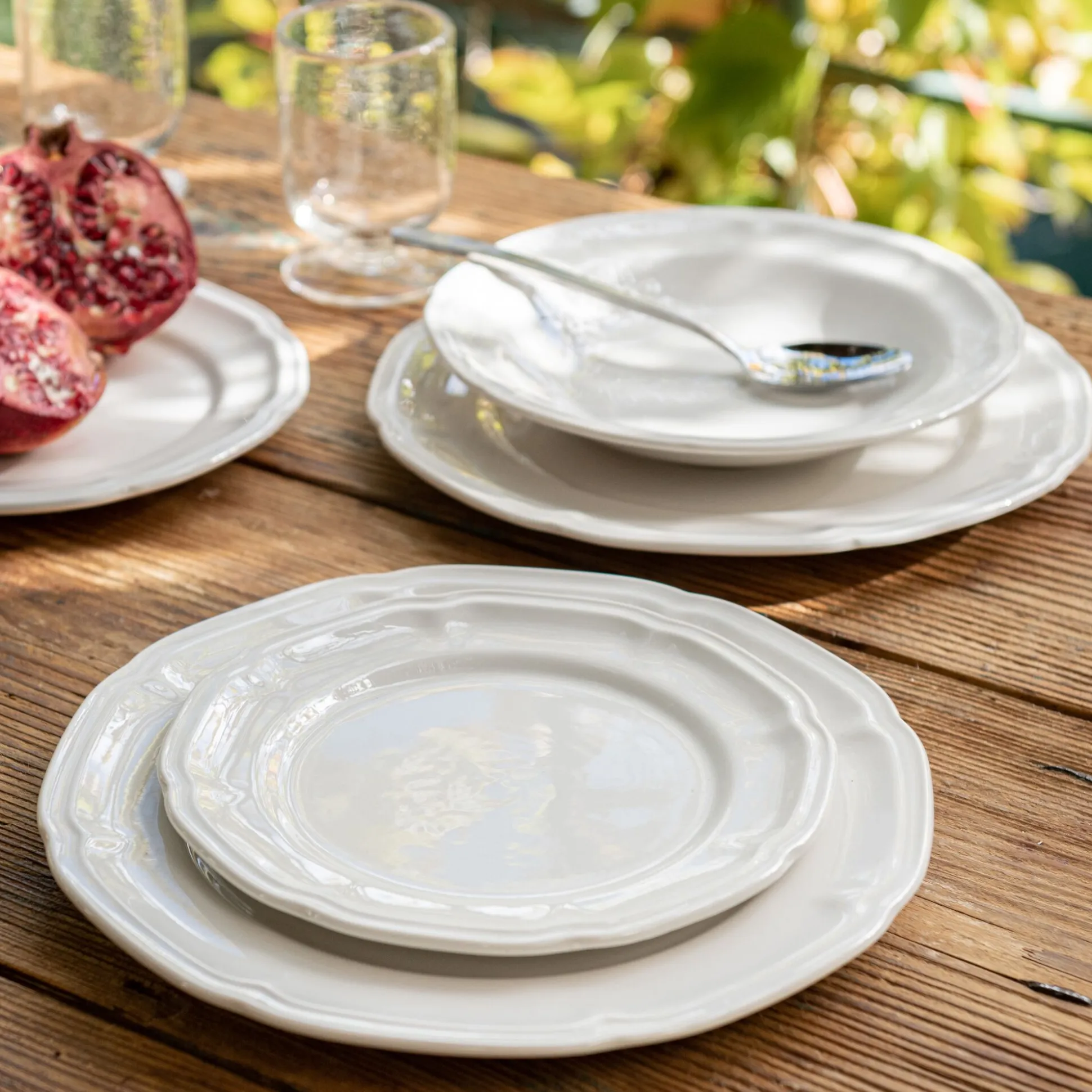 Assiette plate en porcelaine D26,8cm - blanc