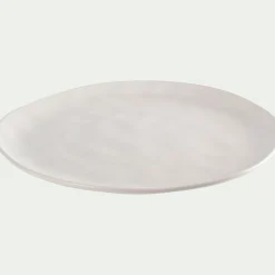 Assiette plate ondulée en faïence D26cm - blanc ventoux