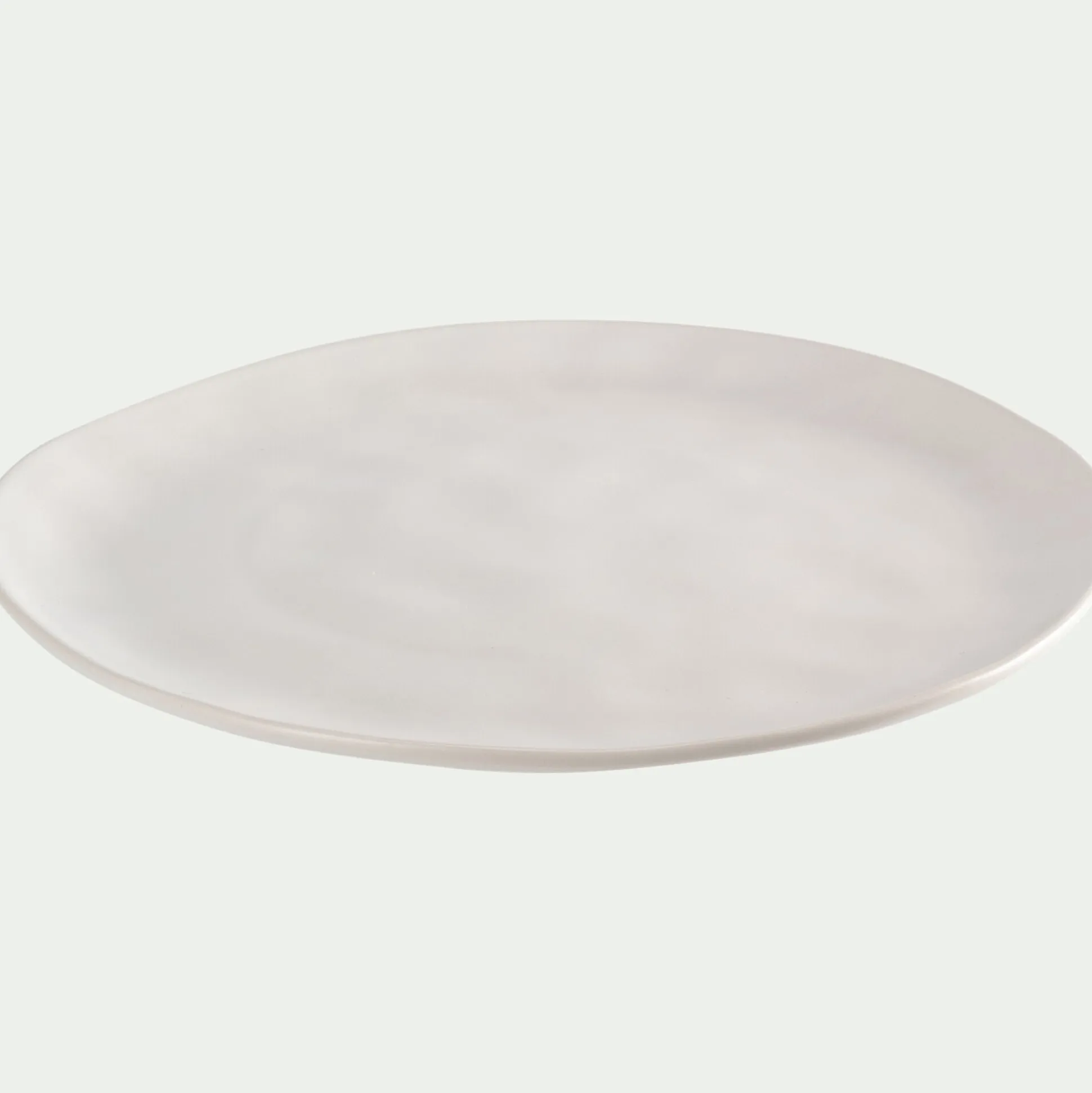 Assiette plate ondulée en faïence D26cm - blanc ventoux