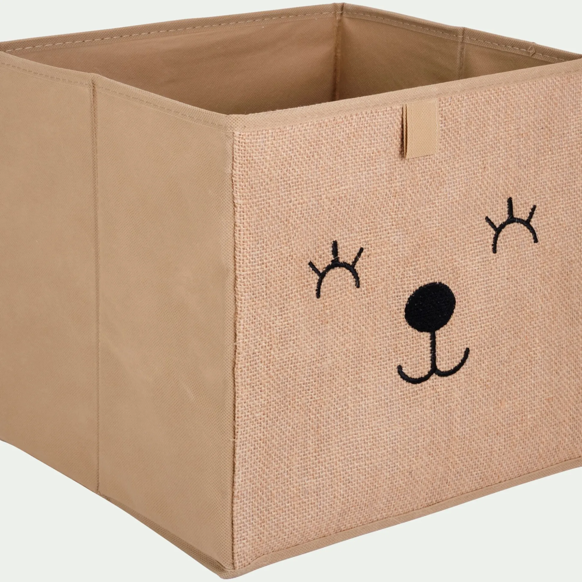 Bac de rangement en carton imprimé - marron