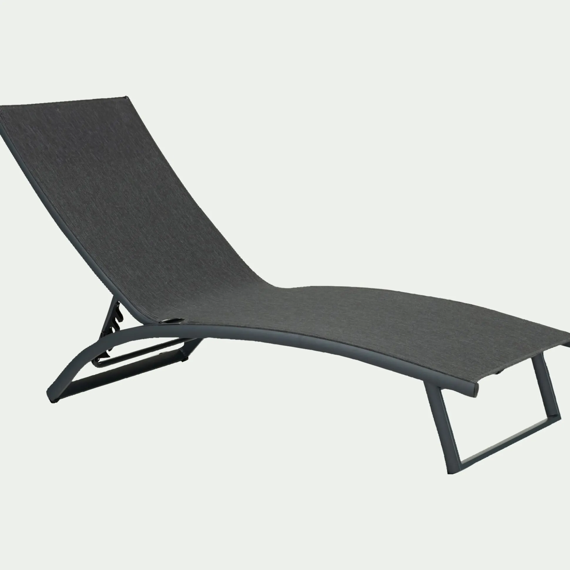Bain de soleil en aluminium et textilène - noir