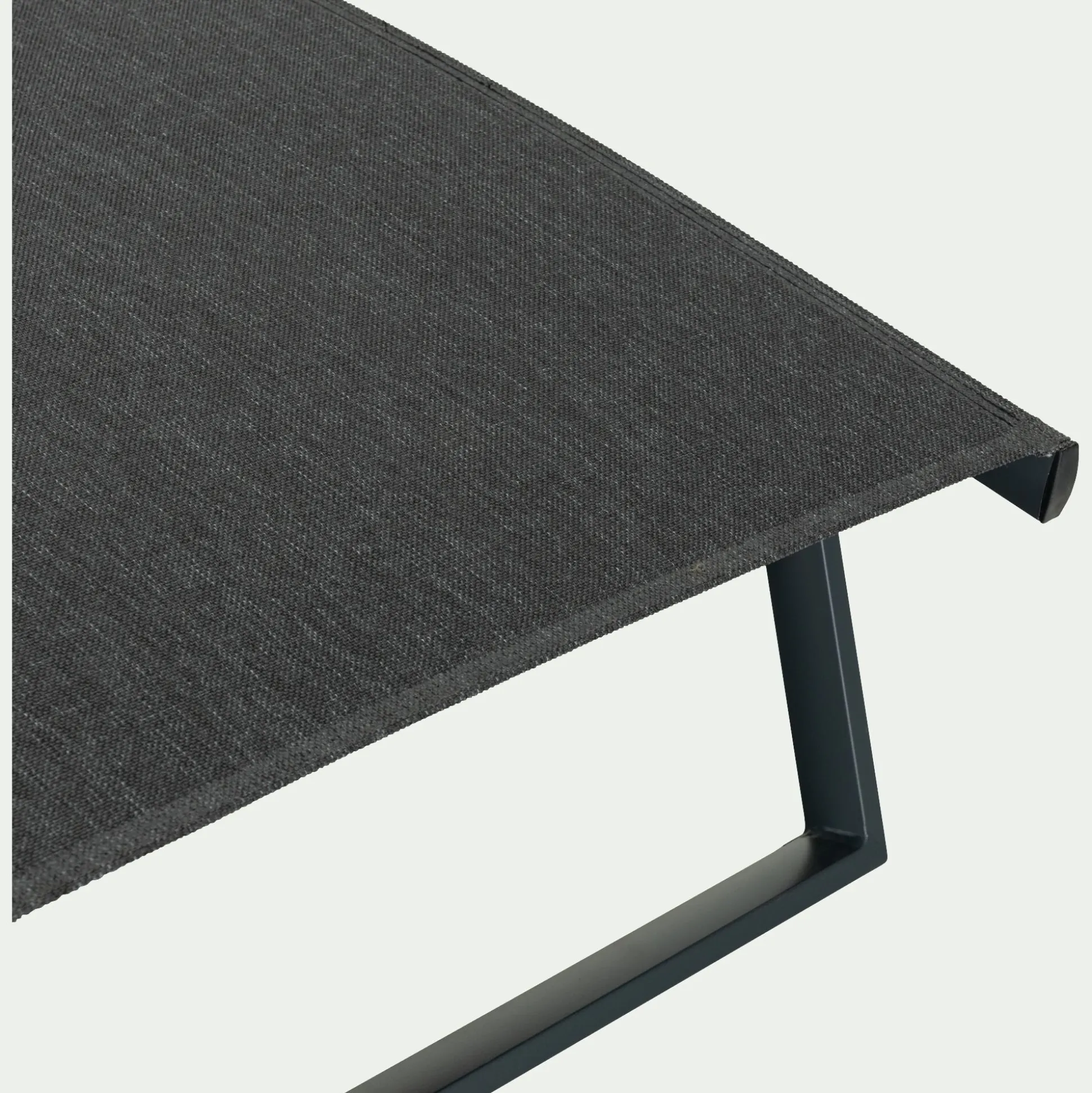 Bain de soleil en aluminium et textilène - noir